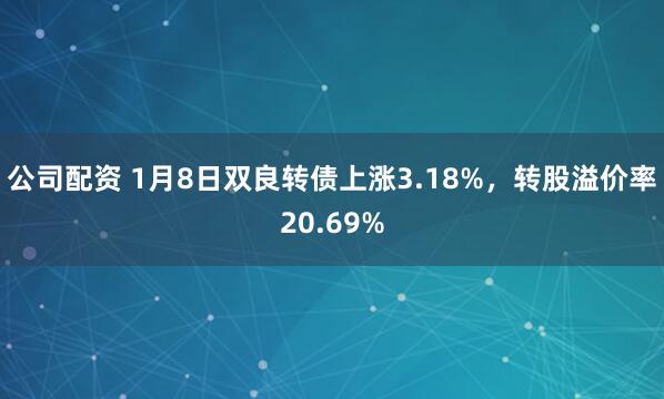 公司配资 1月8日双良转债上涨3.18%，转股溢价率20.69%
